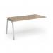 Connex Angled 1600 x 800 x 725mm Single Add On Bay - Silver Frame Kendal Oak Top ACO168-AB-S-KO