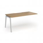 Connex Angled 1600 x 800 x 725mm Single Add On Bay - Silver Frame Oak Top ACO168-AB-S-O