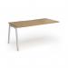 Connex Angled 1600 x 800 x 725mm Single Add On Bay - Silver Frame Oak Top ACO168-AB-S-O