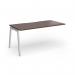 Connex Angled 1600 x 800 x 725mm Single Add On Bay - Silver Frame Walnut Top ACO168-AB-S-W