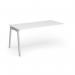 Connex Angled 1600 x 800 x 725mm Single Add On Bay - Silver Frame White Top ACO168-AB-S-WH