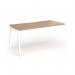 Connex Angled 1600 x 800 x 725mm Single Add On Bay - White Frame Beech Top ACO168-AB-WH-B