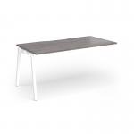 Connex Angled 1600 x 800 x 725mm Single Add On Bay - White Frame Grey Oak Top ACO168-AB-WH-GO