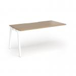 Connex Angled 1600 x 800 x 725mm Single Add On Bay - White Frame Kendal Oak Top ACO168-AB-WH-KO