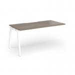 Connex Angled 1600 x 800 x 725mm Single Add On Bay - White Frame Nebraska Oak Top ACO168-AB-WH-NO