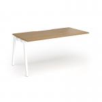Connex Angled 1600 x 800 x 725mm Single Add On Bay - White Frame Oak Top ACO168-AB-WH-O