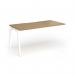 Connex Angled 1600 x 800 x 725mm Single Add On Bay - White Frame Oak Top ACO168-AB-WH-O