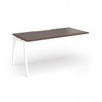 Connex Angled 1600 x 800 x 725mm Single Add On Bay - White Frame Walnut Top ACO168-AB-WH-W