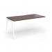 Connex Angled 1600 x 800 x 725mm Single Add On Bay - White Frame Walnut Top ACO168-AB-WH-W