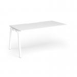 Connex Angled 1600 x 800 x 725mm Single Add On Bay - White Frame White Top ACO168-AB-WH-WH