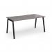 Connex Angled 1600 x 800 x 725mm Single Desk - Black Frame Grey Oak Top ACO168-K-GO