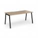 Connex Angled 1600 x 800 x 725mm Single Desk - Black Frame Kendal Oak Top ACO168-K-KO