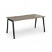 Connex Angled 1600 x 800 x 725mm Single Desk - Black Frame Nebraska Oak Top ACO168-K-NO