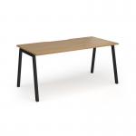 Connex Angled 1600 x 800 x 725mm Single Desk - Black Frame Oak Top ACO168-K-O