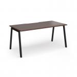 Connex Angled 1600 x 800 x 725mm Single Desk - Black Frame Walnut Top ACO168-K-W