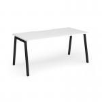 Connex Angled 1600 x 800 x 725mm Single Desk - Black Frame White Top ACO168-K-WH