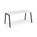 Connex Angled 1600 x 800 x 725mm Single Desk - Black Frame White Top ACO168-K-WH