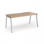 Connex Angled 1600 x 800 x 725mm Single Desk - Silver Frame Beech Top ACO168-S-B