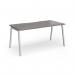 Connex Angled 1600 x 800 x 725mm Single Desk - Silver Frame Grey Oak Top ACO168-S-GO