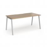 Connex Angled 1600 x 800 x 725mm Single Desk - Silver Frame Kendal Oak Top ACO168-S-KO