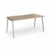 Connex Angled 1600 x 800 x 725mm Single Desk - Silver Frame Kendal Oak Top ACO168-S-KO
