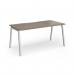 Connex Angled 1600 x 800 x 725mm Single Desk - Silver Frame Nebraska Oak Top ACO168-S-NO