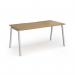 Connex Angled 1600 x 800 x 725mm Single Desk - Silver Frame Oak Top ACO168-S-O
