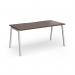 Connex Angled 1600 x 800 x 725mm Single Desk - Silver Frame Walnut Top ACO168-S-W