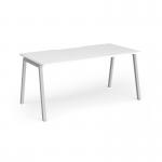 Connex Angled 1600 x 800 x 725mm Single Desk - Silver Frame White Top ACO168-S-WH
