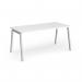 Connex Angled 1600 x 800 x 725mm Single Desk - Silver Frame White Top ACO168-S-WH
