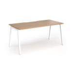 Connex Angled 1600 x 800 x 725mm Single Desk - White Frame Beech Top ACO168-WH-B