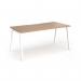 Connex Angled 1600 x 800 x 725mm Single Desk - White Frame Beech Top ACO168-WH-B