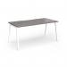 Connex Angled 1600 x 800 x 725mm Single Desk - White Frame Grey Oak Top ACO168-WH-GO