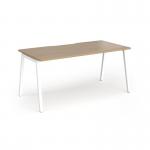 Connex Angled 1600 x 800 x 725mm Single Desk - White Frame Kendal Oak Top ACO168-WH-KO