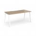 Connex Angled 1600 x 800 x 725mm Single Desk - White Frame Kendal Oak Top ACO168-WH-KO