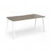 Connex Angled 1600 x 800 x 725mm Single Desk - White Frame Nebraska Oak Top ACO168-WH-NO