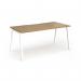 Connex Angled 1600 x 800 x 725mm Single Desk - White Frame Oak Top ACO168-WH-O