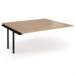Connex Angled 1800 x 1600 x 725mm Back to Back Add On Bay - Black Frame Beech Top ACO1816-AB-K-B