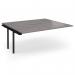 Connex Angled 1800 x 1600 x 725mm Back to Back Add On Bay - Black Frame Grey Oak Top ACO1816-AB-K-GO