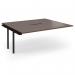 Connex Angled 1800 x 1600 x 725mm Back to Back Add On Bay - Black Frame Walnut Top ACO1816-AB-K-W