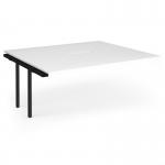 Connex Angled 1800 x 1600 x 725mm Back to Back Add On Bay - Black Frame White Top ACO1816-AB-K-WH