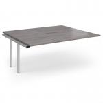Connex Angled 1800 x 1600 x 725mm Back to Back Add On Bay - Silver Frame Grey Oak Top ACO1816-AB-S-GO