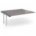 Connex Angled 1800 x 1600 x 725mm Back to Back Add On Bay - Silver Frame Grey Oak Top ACO1816-AB-S-GO