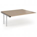 Connex Angled 1800 x 1600 x 725mm Back to Back Add On Bay - Silver Frame Kendal Oak Top ACO1816-AB-S-KO