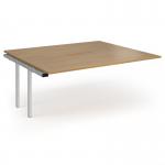 Connex Angled 1800 x 1600 x 725mm Back to Back Add On Bay - Silver Frame Oak Top ACO1816-AB-S-O