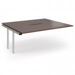 Connex Angled 1800 x 1600 x 725mm Back to Back Add On Bay - Silver Frame Walnut Top ACO1816-AB-S-W