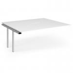 Connex Angled 1800 x 1600 x 725mm Back to Back Add On Bay - Silver Frame White Top ACO1816-AB-S-WH