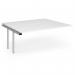 Connex Angled 1800 x 1600 x 725mm Back to Back Add On Bay - Silver Frame White Top ACO1816-AB-S-WH
