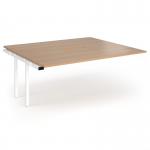 Connex Angled 1800 x 1600 x 725mm Back to Back Add On Bay - White Frame Beech Top ACO1816-AB-WH-B