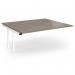 Connex Angled 1800 x 1600 x 725mm Back to Back Add On Bay - White Frame Nebraska Oak Top ACO1816-AB-WH-NO
